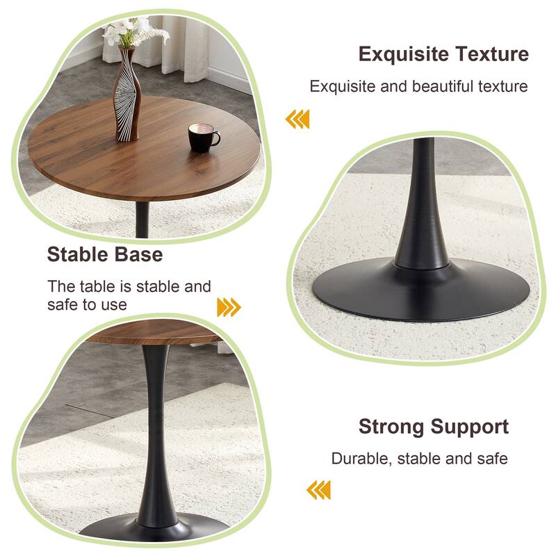 Kitchen Table with Thickened Tabletop, Round Tulip Dining Table, Bistro Table Circle Table Coffee Table