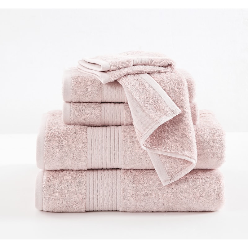 Brooklyn Loom Cotton TENCEL 6 Piece Towel Set - Towel Set - Blush