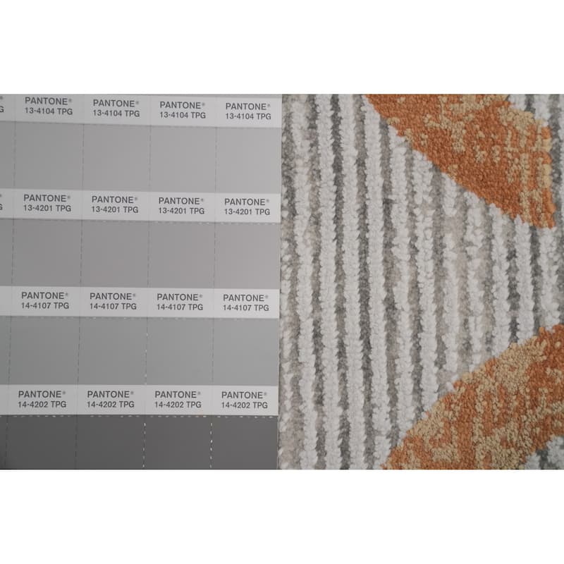 Machine Made Oriental Polyester Carpet Modern Geometric Greys & Charcoal Modern Area Rug - 7' 5'' X 5' 2''