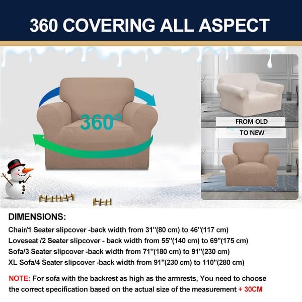 auchen stretch sofa slipcover 1 piece jacquard fabric couch sofa cover overstock 32362620