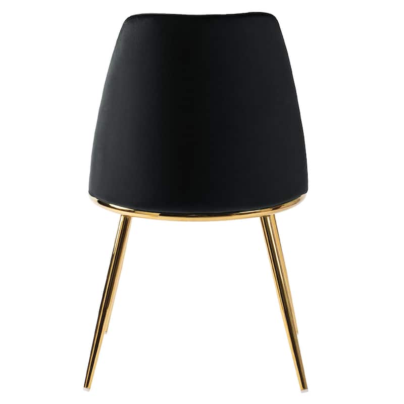 Velvet Upholstered Dining Chairs with Metal Legs, Set of 2/4 - 18.5" W x 21.46" D x 32.28" H
