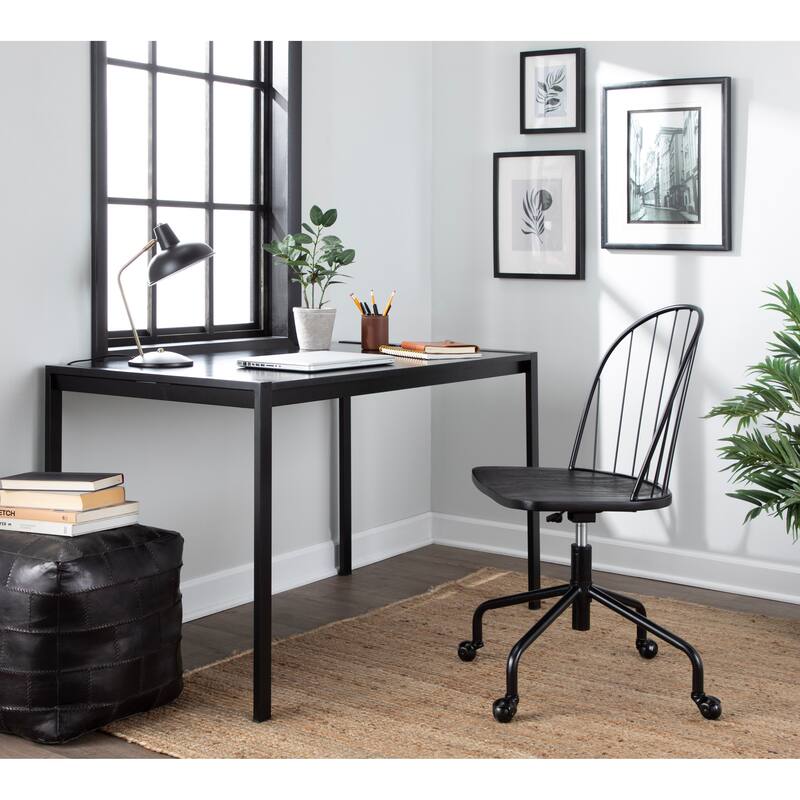 Carbon Loft Yadriel Industrial Black Metal Dining Table