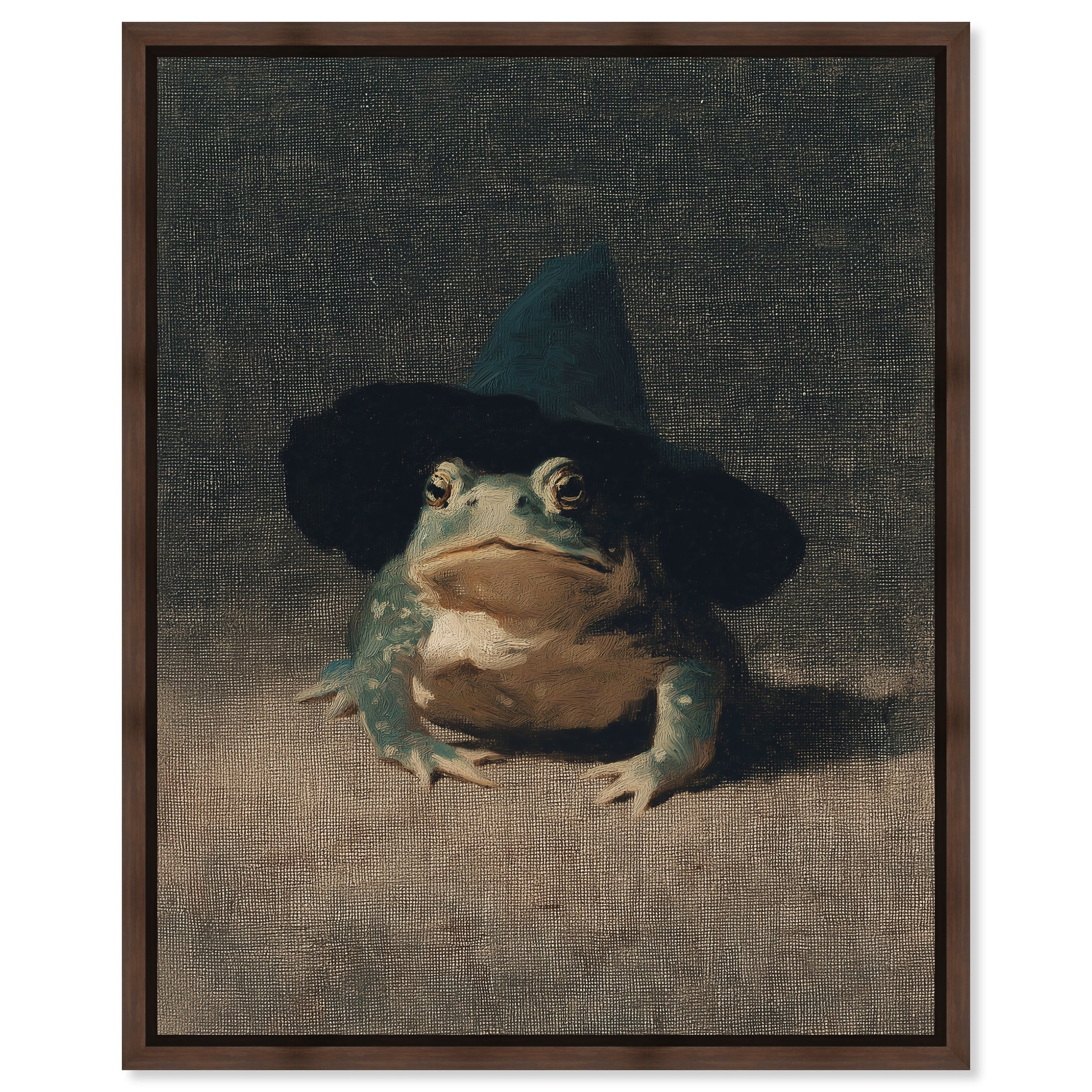 Fabled Frog I Vinatge Wall Decor Framed Canvas Print by Art Remedy