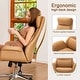 preview thumbnail 5 of 28, Glitzhome 48-inch Mid-century Adjustable Swivel Faux Leather Office Chair
