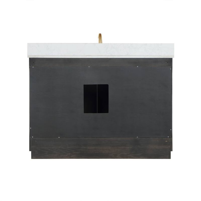 Altair Gazsi Bathroom Vanity with Composite Stone Countertop without Mirror