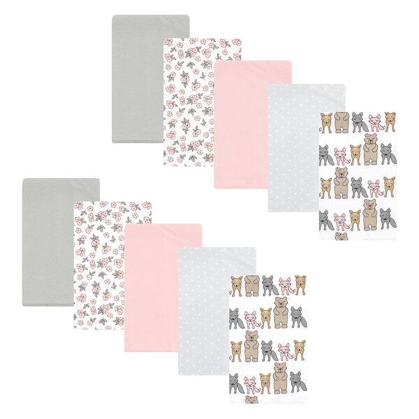 slide 1 of 1, Hudson Baby Infant Girl Cotton Flannel Burp Cloths, Wild Forest Pink 10-Pack, One Size - Wild Forest Pink 10-Pack - One Size One Size - Wild Forest Pink 10-Pack