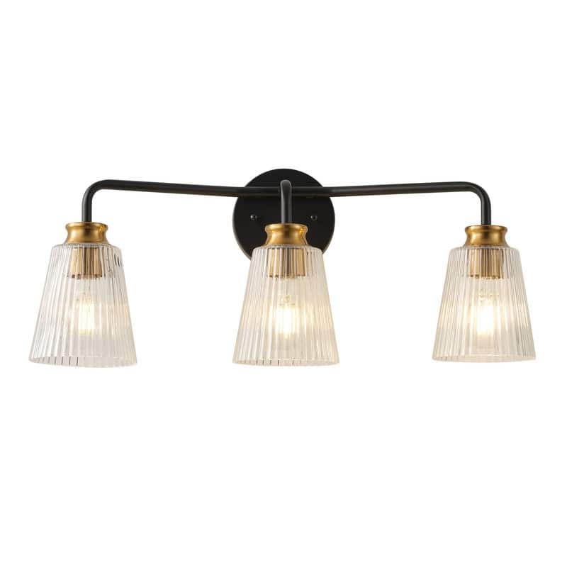 3 Light Matte Black Vanity Light Modern Bathroom Wall Fixture
