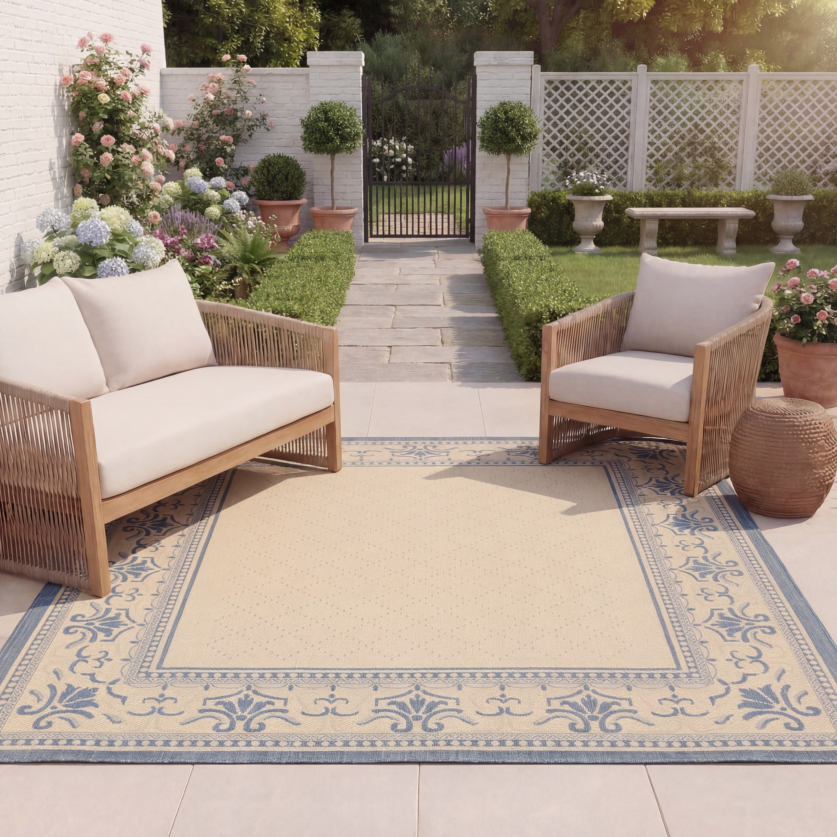 SAFAVIEH Courtyard Sheila Indoor/ Outdoor Waterproof Patio Backyard Rug