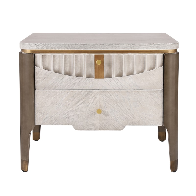 Christopher Knight Home- Johnson Wood Nightstand with 2 Storage Drawer