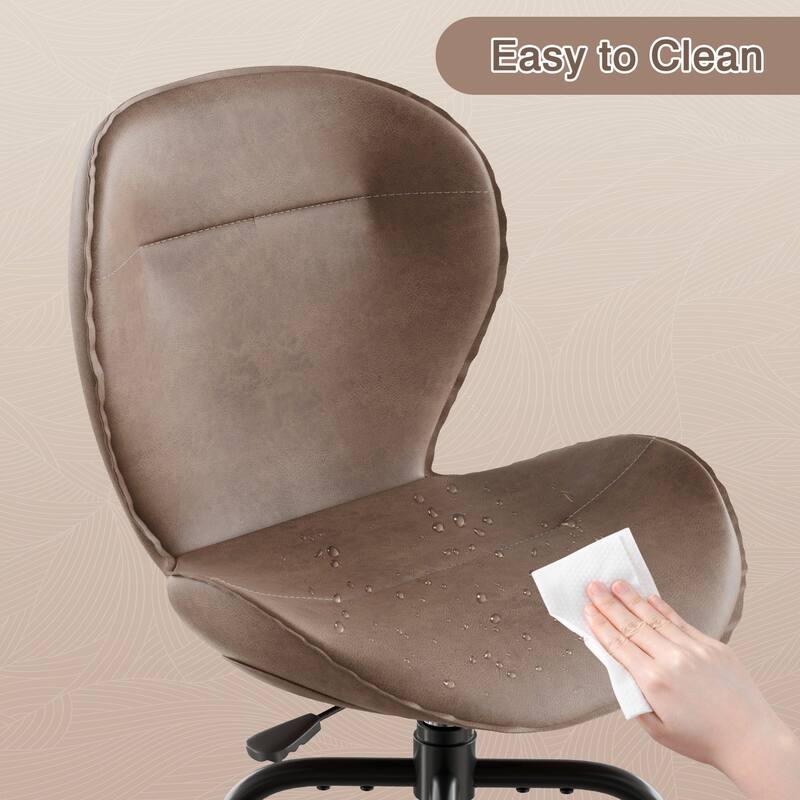 Javlergo 2/4 Pack Bar Stools Brown Mid Century Modern PU Leather 360° Swivel & Ring Footrest Kitchen Island Barstools