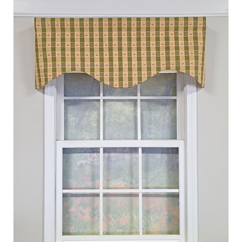 RLF Home Cherry Plaid Cornice Valance