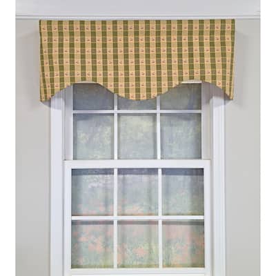 RLF Home Cherry Plaid Cornice Valance