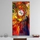 preview thumbnail 1 of 12, Designart 'Illusions of Stained Glass' Oversized Modern Wall CLock