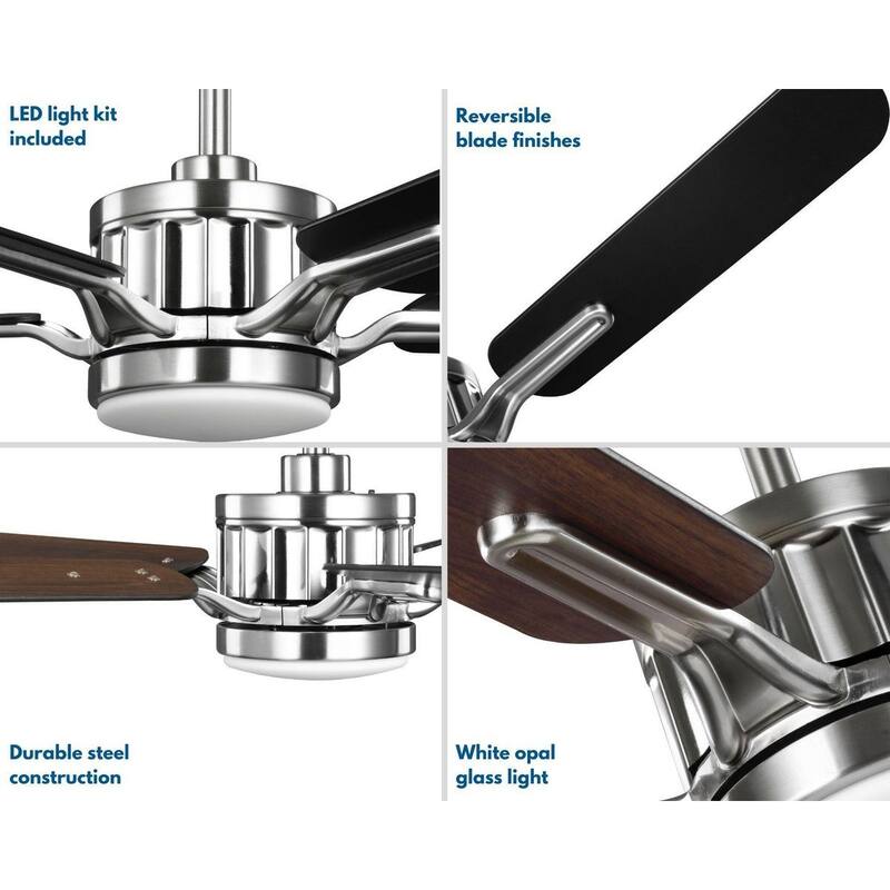 Claret Collection 5-Blade Matte Black American Walnut 56-Inch DC Motor - 54 in x 54 in x 15.15 in