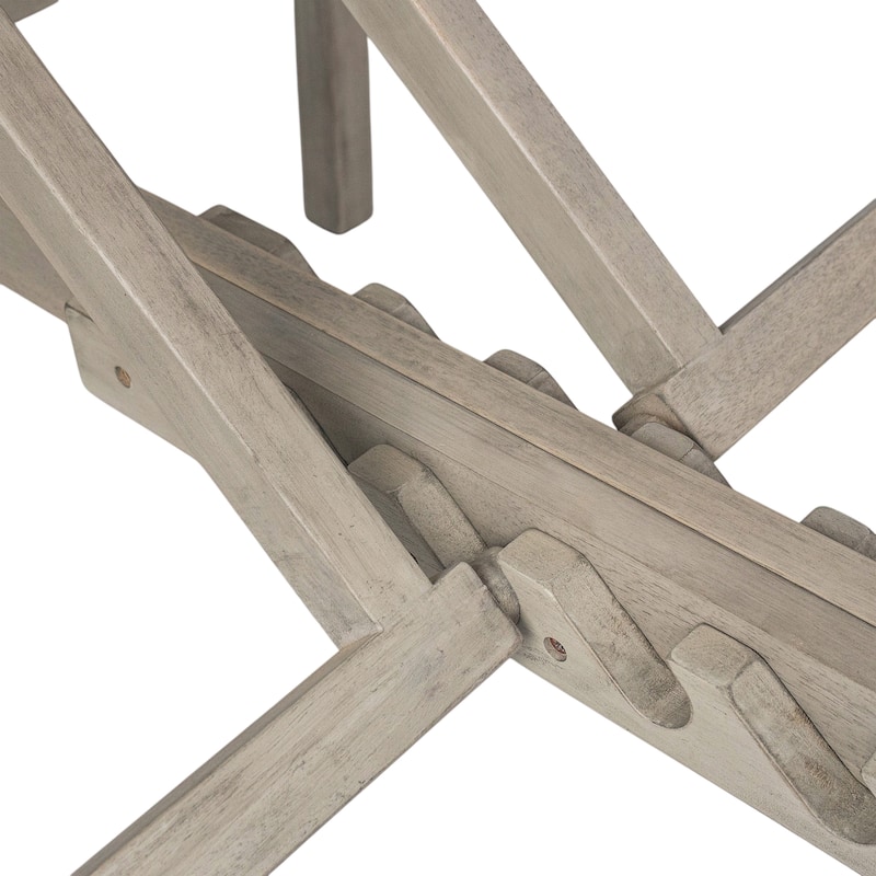 Outdoor Patio Acacia Wood Double Daybed Sunbed with Adjustable Backrest and Folding Side Trays