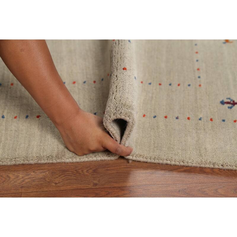 Tribal Gabbeh Indian Area Rug Handmade Contemporary Wool Carpet - 5'4"x 7'4"