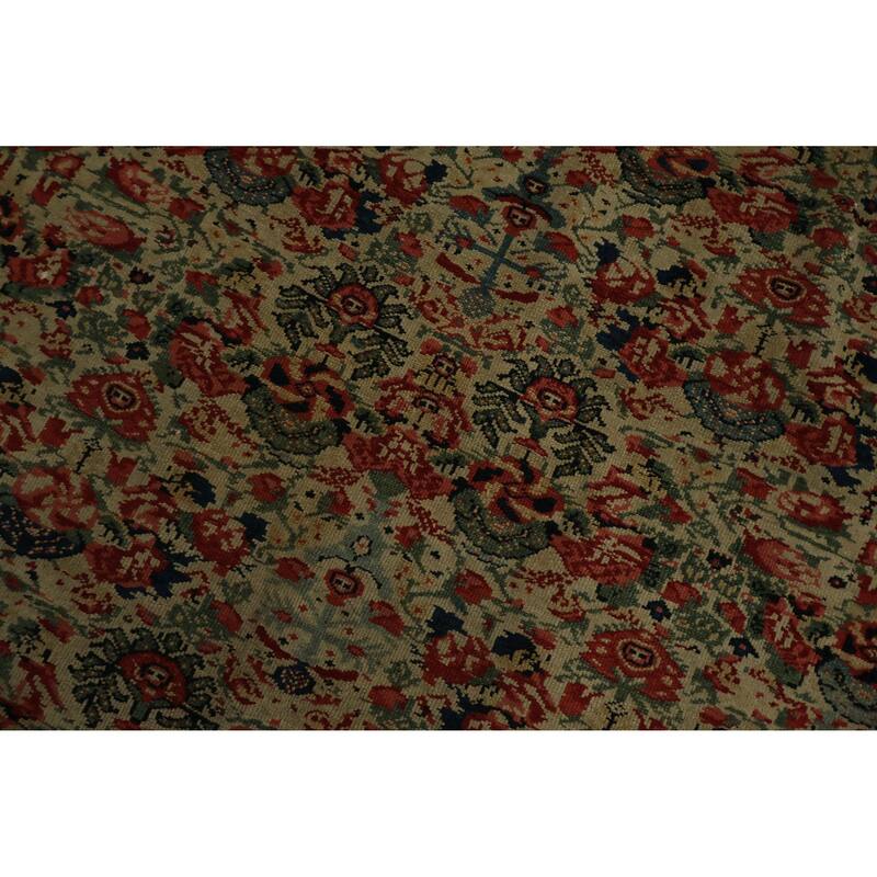 Hand Knotted Oriental 100% Wool Carpet Traditional Floral Beige & Ivories Senneh Area Rug - 6' 2'' X 3' 9''