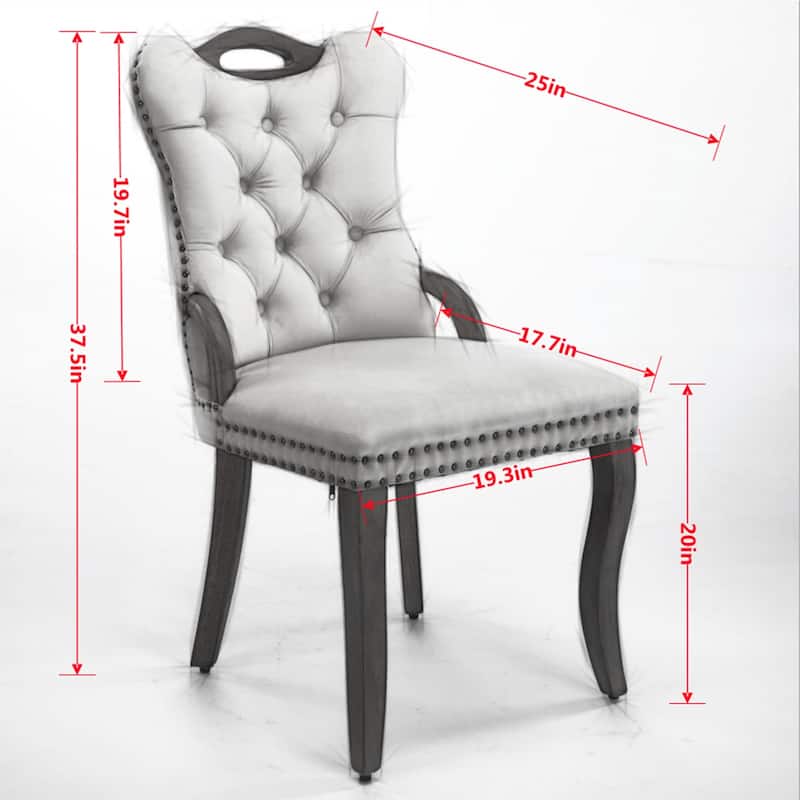 Set of 2 Velvet Dining Chairs