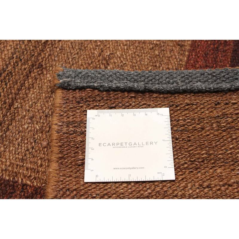 ECARPETGALLERY Flat-Weave Ankara FW Brown Wool Kilim - 2'6 x 10'0