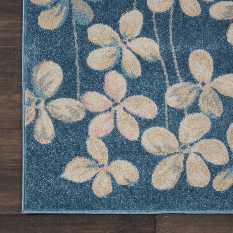 Hohir Power Loomed Floral Traditional Stain Resistant Area Rug By HomeRoots - 142' X '106' X '0.5