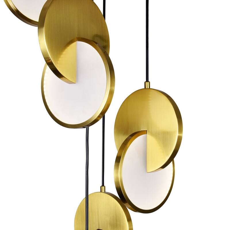 Tranche LED Pendant With Brushed Brass Finish - Brushed Brass