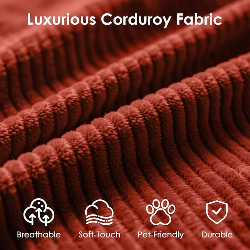 Convertible Sleeper Sofa Bed, 78.5" Corduroy Foldable Loveseat Sofa, King Size Floor Mattress Couch, No Assembly Required