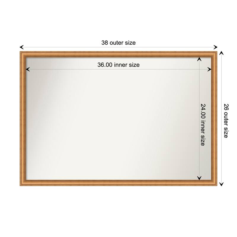 Salon Scoop Non-Beveled Wood Framed Wall Mirror - Salon Scoop Copper - Glass Size 36x24