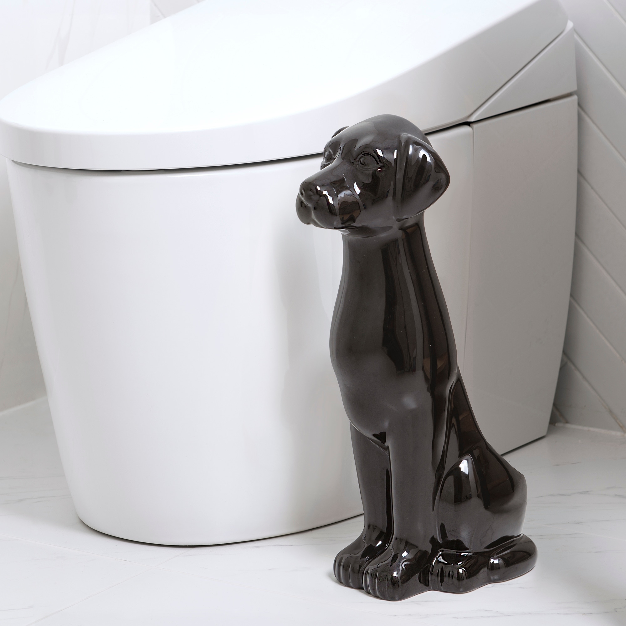 Ceramic Animal Toilet Brush Holder with Brush On Sale Bed Bath