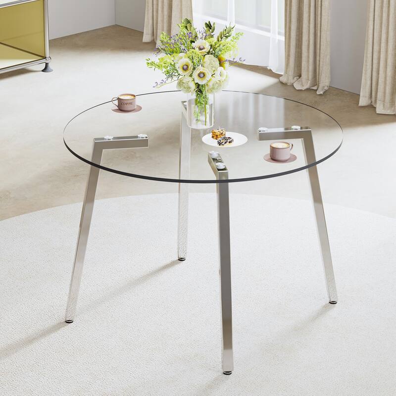 Modern Tempered Glass Table Dining Table Coffee Table End Table Entryway Table for Dining Room