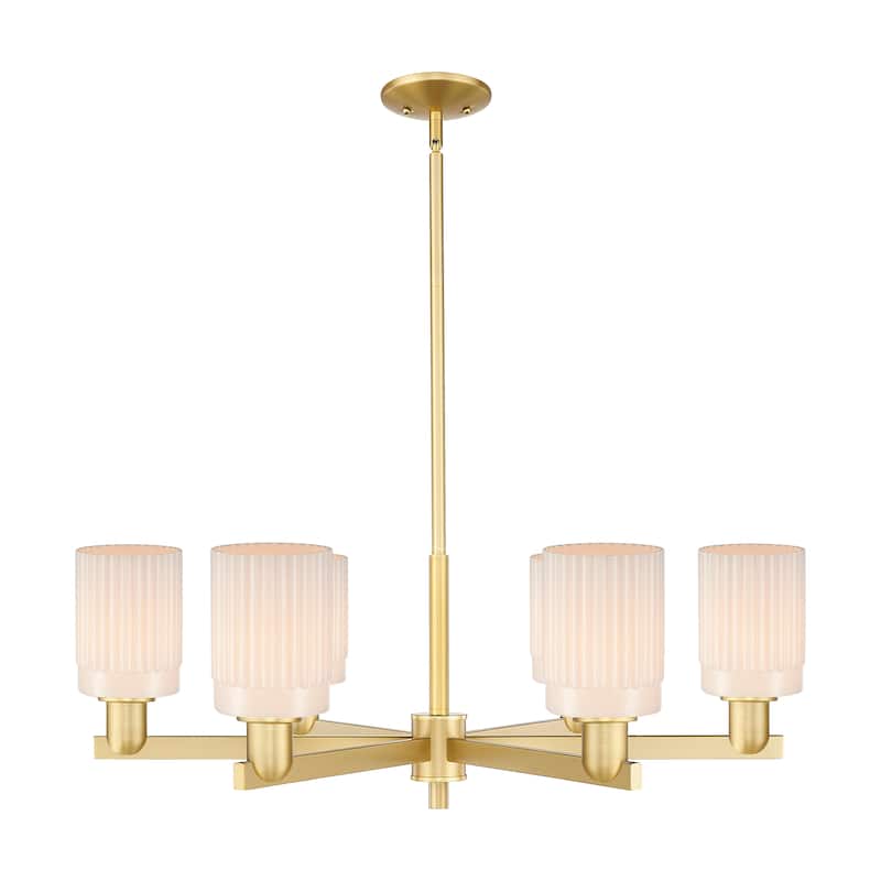 Innovations Lighting Endless Possibilities Arcadia - Hadley - 6 Light 34" Stem Hung Chandelier - Satin Gold