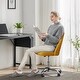 preview thumbnail 32 of 46, Armless Fabric Home Office Desk Chairs, Adjustable Height Swivel Task Vanity Chair, Task Chairs with Swivel Wheels - N/A