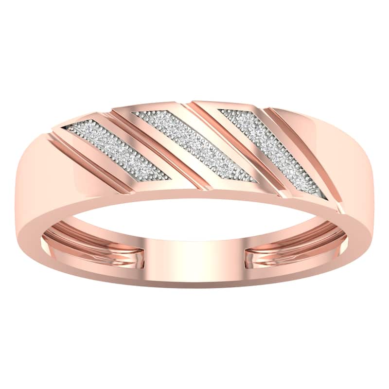1/20ct TDW Diamond Ring in 10K Gold for Men - 9 - Rose
