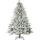 preview thumbnail 42 of 53, 6ft or 7ft Artificial Snow Flocked Christmas Tree with Metal Stable Stand Base for Indoor and Outdoor Holiday Decoration 7 Foot - White Tree With Orbs