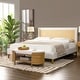 preview thumbnail 8 of 8, Haley Wood and Rattan Upholstered King Platform Bed