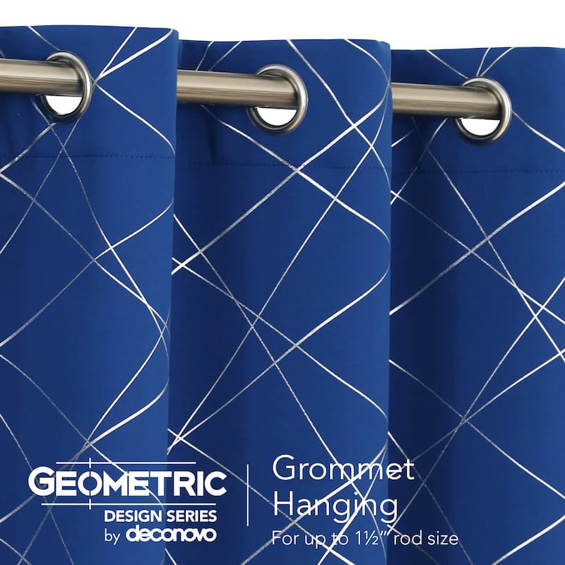 Deconovo 52 Inch Geometric Print Curtain Panel Pair(2 Panel)