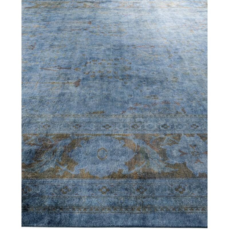 Overdyed One-of-a-Kind Hand-Knotted Area Rug - Gray - 12' 3" x 15' 3"
