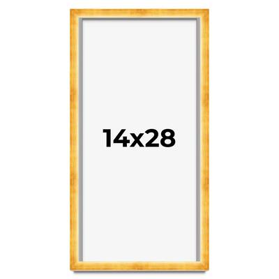 14x28 Shadow Box Frame Gold | 1.625 Inches Deep Real Wood Traditional