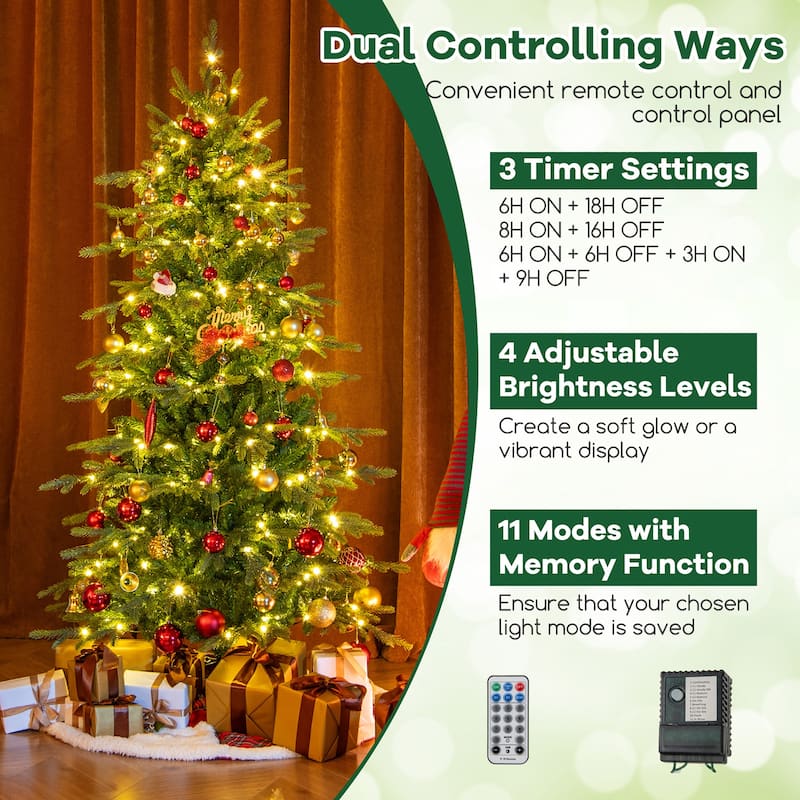 Gymax 6/7.5/9 FT Christmas Tree w/714/1162/1770 Branch Tips