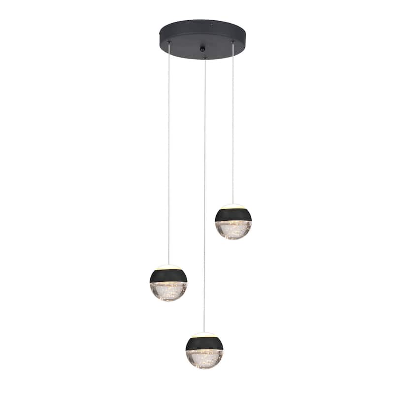 1-Light/3-Lights Globe LED Pendant Light with Bubble Crystal Ball