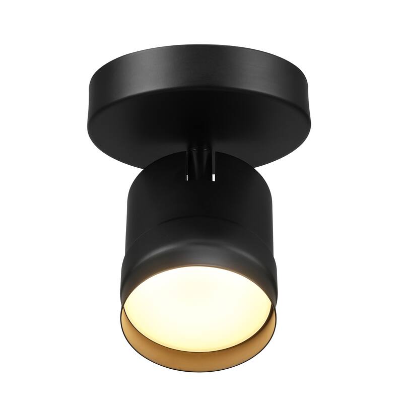 4.5" 1-Light Matte Black Dimmable LED Integrated Track Lighting Spotlight with Pivoting Head