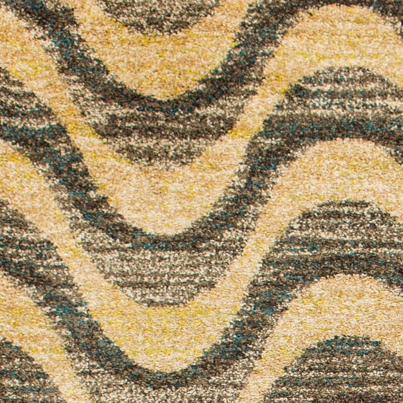Domani Catalonia Modern Grey/Sand Geometric Wave Area Rug