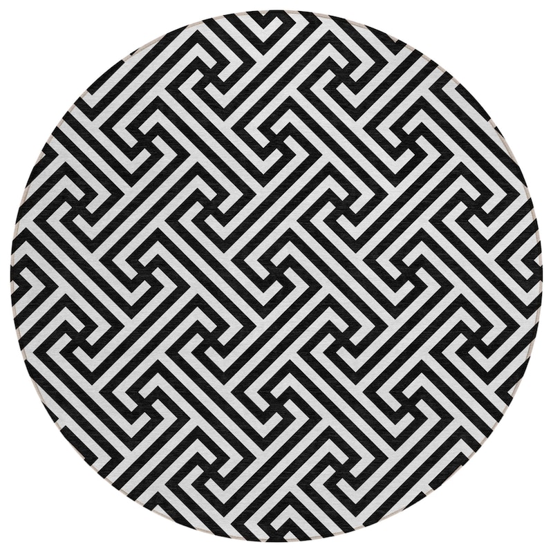 HomeRoots Geometric Transitional Rectangle Outdoor Rug