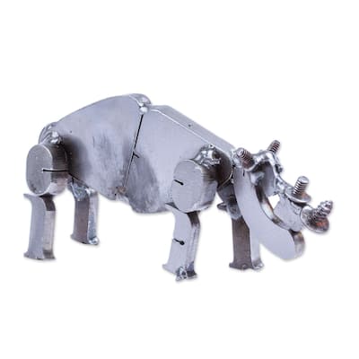 Novica Handmade Wild Strength Recycled Scrap Metal Statuette