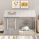 preview thumbnail 2 of 8, Twin Size House Bed Frame for Kids,Twin Floor Bed Kid Montessori Bed Frame with Roof & Window, Antique Grey+Antique White