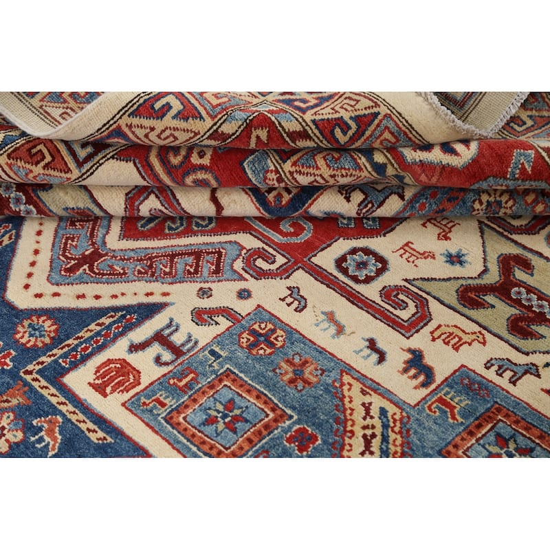 Geometric Super Kazak Oriental Vegetable Dye Area Rug Wool Handmade - 8'8" x 11'9"