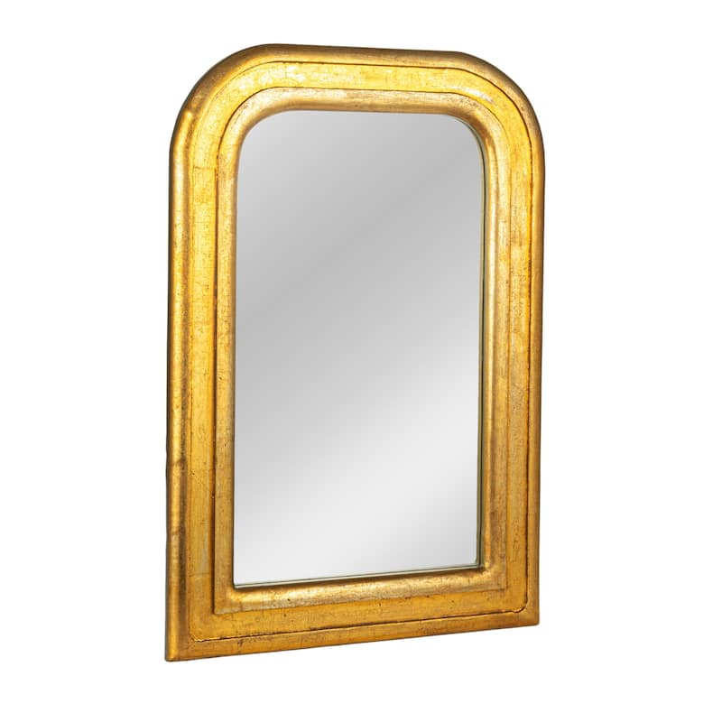 Antique Mango Wood Wall Mirror - 23.8"L x 1.5"W x 35.5"H