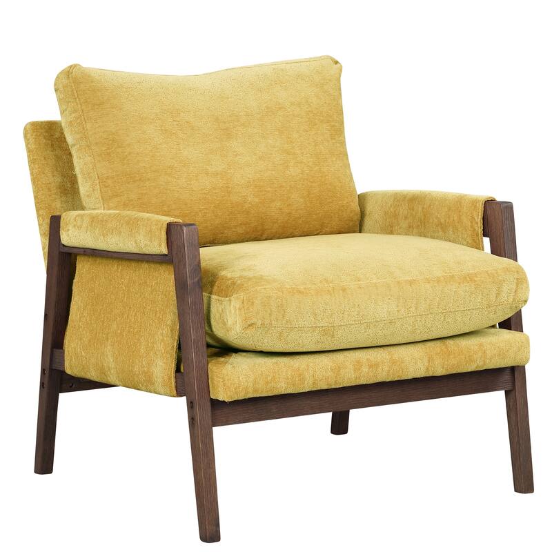 Lounge Chair Upholstered Arm Chair Velvet Dining Chair Yellow Side Chair