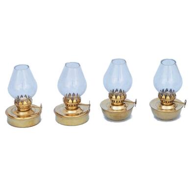 Solid Brass Table Oil Lamp Set of 4 - 3" L x 3" W x 5" H