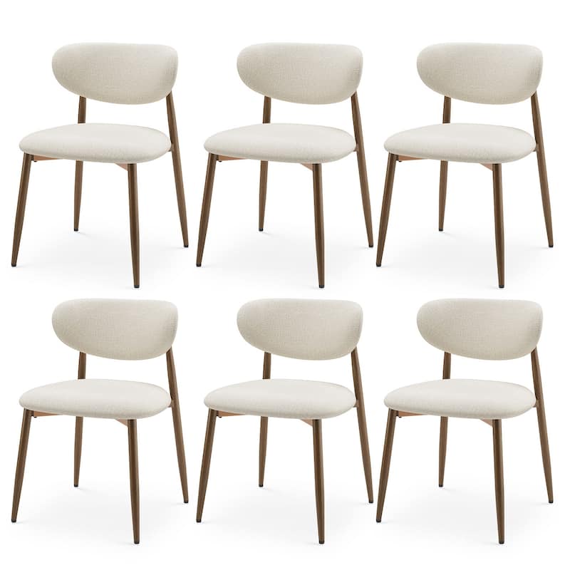 RENEWLINE Mid-Century Modern Tapered Dining Chairs with Upholstered Seat & Iron Frame