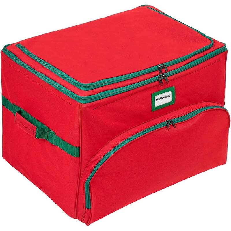 Deluxe Christmas Ornament Storage Box - Holds Up to 72 Ornaments 4” x 4”
